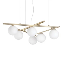 Pendul IdealLux ATLAS metal, sticla, auriu, alb, G9 - 365121