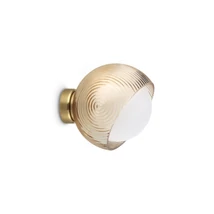 Aplica de perete IdealLux BLOOM metal, sticla, alama, chihlimbar, alb, E27 - 366555