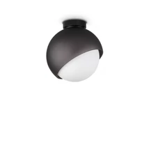 Plafoniera IdealLux BLOOM metal, sticla, negru, alb, E27 - 366586