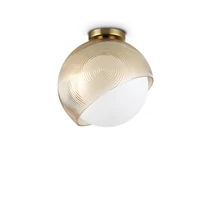Plafoniera IdealLux BLOOM metal, sticla, alama, chihlimbar, alb, G9 - 366593