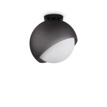 Plafoniera IdealLux BLOOM metal, sticla, negru, alb, E27 - 366609