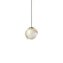 Pendul IdealLux BLOOM metal, sticla, alama, chihlimbar, alb, E27 - 366647