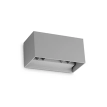 Aplica de perete IdealLux ATOM metal, sticla, gri, LED, 25W, 3000K, 2250Lm, IP54 - 366883