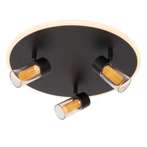 Plafoniera Lucide EVERINA metal, sticla, negru, transparent, LED, 5W+12W, 220lm+530lm, 2200K-6500K - 00131/40/30
