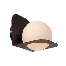Aplica de perete pentru baie Lucide DAVY metal,sticla,negru,opal,G9,IP44 - 04211/01/30
