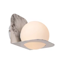 Aplica de perete pentru baie Lucide DAVY metal,sticla,gri,opal,G9,IP44 - 04211/01/36