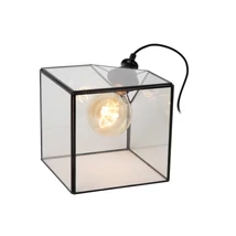 Veioza Lucide DAVOS metal, sticla, negru, transparent, E27 - 10518/20/60