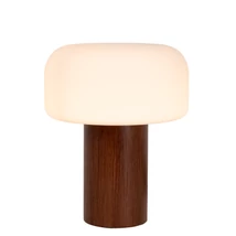 Veioza Lucide KENAN lemn, sticla, maro, opal, E14, 40W - 10526/01/70