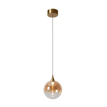 Pendul Lucide GISELA metal,sticla,negru,chihlimbar,LED,2700K,5W,270Lm - 13494/04/62