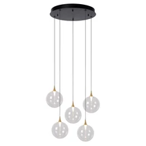Pendul Lucide GISELA metal,sticla,negru,transparent,LED,2700K,19W,1640Lm - 13494/18/60