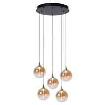 Pendul Lucide GISELA metal,sticla,negru,chihlimbar,LED,2700K,19W,1490Lm - 13494/18/62