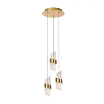 Pendul Lucide KLIGANDE metal, acril, auriu, transparent, LED, 2700K, 24W, 1800lm - 13496/21/02
