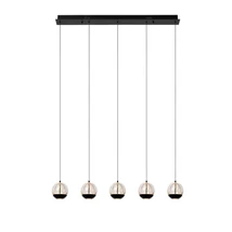Pendul Lucide SENTUBAL metal, sticla, negru, transparent, LED, 2700K, 5x5,3W, 5x230lm - 13498/25/30