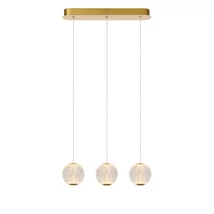 Pendul Lucide CINTRA metal, acril, auriu, transparent, LED, 2700K, 3x4,7W, 3x283lm - 13499/12/60