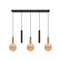 Pendul Lucide JOSIANE metal, sticla, negru, chihlimbar, G9+GU10, 40W - 21441/05/62