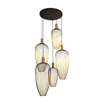 Pendul Lucide AURELIE metal, negru, auriu, GU10, 25W - 21442/15/10