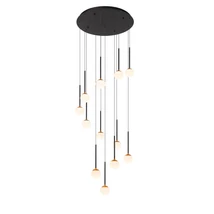 Pendul Lucide CALINA metal, acril, negru, alb, LED dim, 92,4W, 2700K, 4320 Lm - 24404/84/30