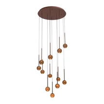 Pendul Lucide CALINA metal, acril, maro, chihlimbar, LED, 7W, 610lm, 2200K-3300K - 24406/84/96