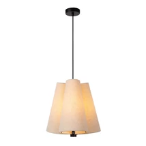 Pendul Lucide GREGORY metal, textil, negru, crem, E27 - 30495/03/38