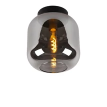 Plafoniera Lucide JOANET metal, sticla, negru, fumuriu, E27 - 45194/25/65