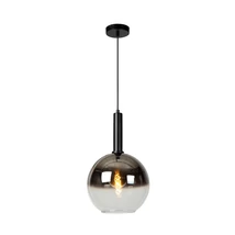 Pendul Lucide MARIUS metal, sticla, negru, fumuriu, E27 - 45402/30/30