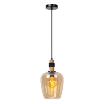 Pendul Lucide ILONA metal,sticla,negru,chihlimbar,E27 - 45408/22/62