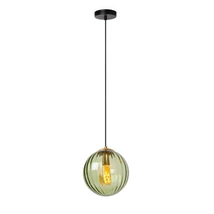 Pendul Lucide MONSARAZ metal, sticla, negru, verde, E27 - 45493/30/33