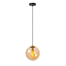 Pendul Lucide MONSARAZ metal, sticla, negru, chihlimbar, E27 - 45493/30/62