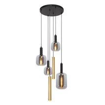 Pendul Lucide JOANET metal, sticla, negru, fumuriu, E27+GU10, 40W - 45494/16/96