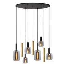 Pendul Lucide JOANET metal, sticla, negru, fumuriu, E27+GU10, 40W - 45494/19/96