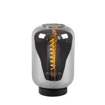 Veioza Lucide JOANET metal, sticla, negru, fumuriu, E27 - 45594/01/65