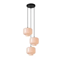 Pendul Lucide MEDINE metal, sticla, negru, alb, E27 - 46413/13/61