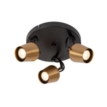 Spot Lucide EMILE metal, negru, auriu, GU10 - 51901/13/02