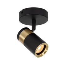 Spot Lucide GORIK metal, negru, auriu, GU10 - 53909/01/30