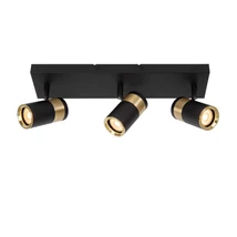 Spot Lucide GORIK metal, negru, auriu, GU10 - 53909/03/30