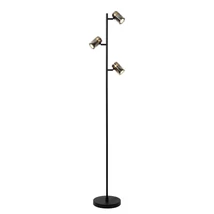 Lampadar Lucide UPTON metal, sticla, negru, fumuriu, GU10 - 57700/03/65
