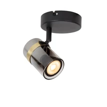 Spot Lucide UPTON metal, sticla, negru, fumuriu, GU10 - 57900/01/65