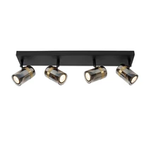 Spot Lucide UPTON metal, sticla, negru, fumuriu, GU10 - 57900/04/65