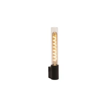 Aplica de perete exterioara Lucide PILAR metal, sticla, negru, transparent, E27, 6W, IP54 - 63800/01/30