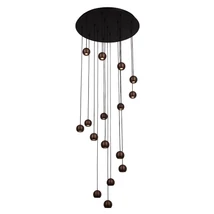 Pendul Lucide MONTANA metal, negru, maro, LED, 5.7W, 390lm, 2700K-4000K - 68400/92/96