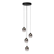 Pendul Lucide TAMINO metal, sticla, negru, fumuriu, LED dim, 21W, 3000K, 2400 Lm - 74419/20/30
