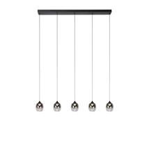 Pendul Lucide TAMINO metal, sticla, negru, fumuriu, LED dim, 28W, 3000K, 2500 Lm - 74419/25/30