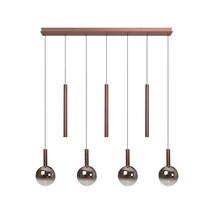 Pendul Lucide JASMINE metal, sticla, cupru, fumuriu, LED, 4W, 360lm, 2200K-3300K - 74420/07/65