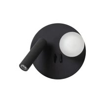 Aplica de perete Lucide MATIZ metal,sticla,negru,opal,LED,3000K,7W,444Lm - 77286/02/30