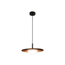 Pendul Lucide CARMINO metal, lemn, negru, portocaliu, LED, 8W, 700lm, 2700K - 77492/07/55