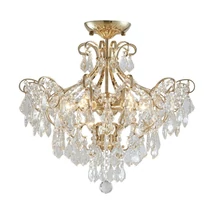 Plafoniera Luxera GRANADA metal, cristal, auriu, transparent, E14 - 62439