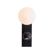 Aplica de perete Maxlight ATOM metal, sticla, negru, alb, LED, 3000K, 10W, 767lm - W0351