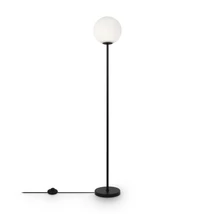 Lampadar Maytoni Ring metal, sticla, negru, alb, E27 - MOD013FL-01B