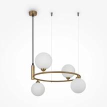 Pendul Maytoni Ring metal, sticla, alama, alb, G9 - MOD013PL-04BS1