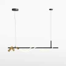 Pendul Maytoni Tau metal, auriu, negru, LED, 3000K, 42W, 1500lm - MOD166PL-L30GB3K